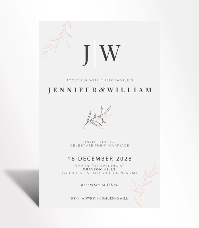 33 Elegant Monogram Minimalist Wedding Invitation - Image 1