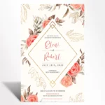 Rose Gold Diamond Wedding Invitation