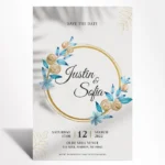 Golden Floral Circle Save the Date