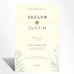Ivory Botanical Minimal Wedding Invitation