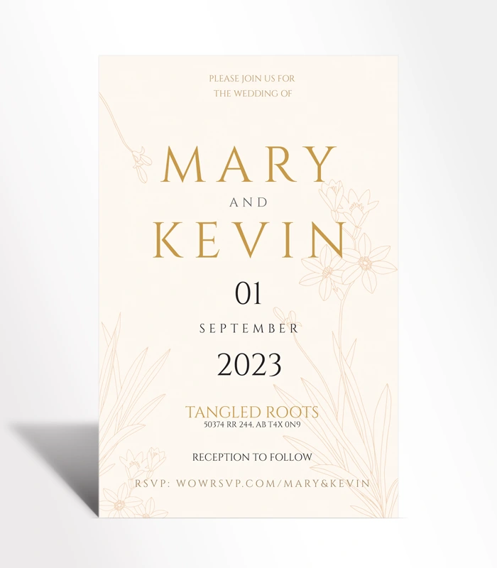 895 Golden Meadow Wedding Invitation - Image 1