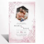 Blush Floral Photo Wedding Invitation