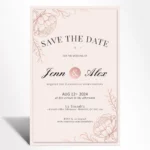 Blush Floral Save the Date Invitation