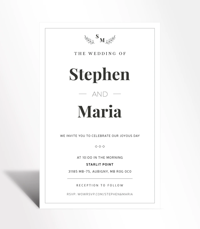 913 Modern Monogram Wedding Invitation - Image 1