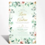 Pastel Floral Wedding Invitation Design