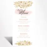 Golden Blossom Menu Card