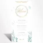 Royal-Crest Botanical Menu Card