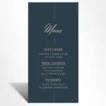 Midnight Elegance Menu Card