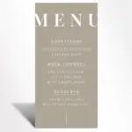 Modern Monogram Menu Card