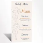 Vintage Blossom Menu Card