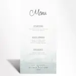 Coastal Mist Menu Card