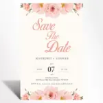 Blush Peony Save the Date Card