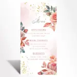 Blush Rose Elegance Menu Card