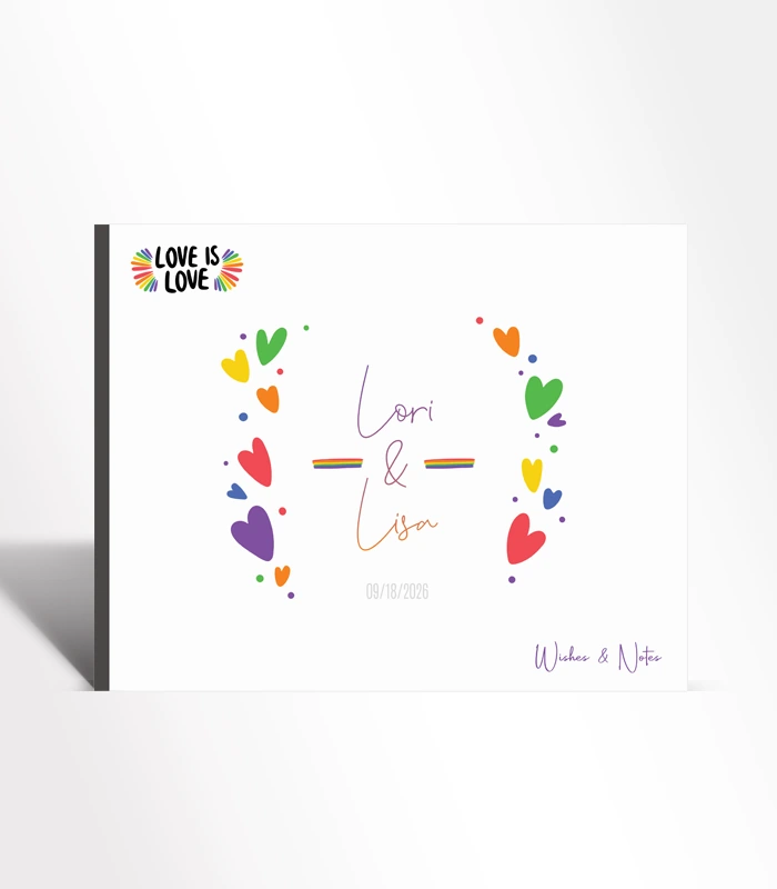 9 Rainbow Hearts Guest Book - Image 1