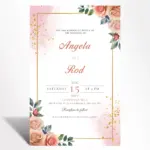 Blush Rose Gold Wedding Invitation