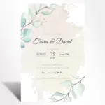 Sage Watercolor Wedding Invitation