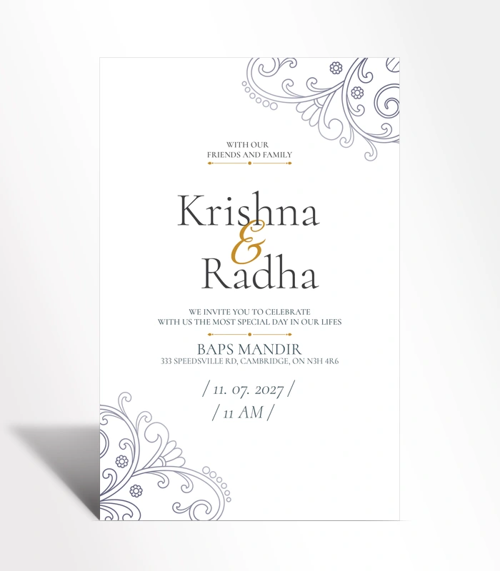 919 Elegant Scrollwork Wedding Invitation - Image 1
