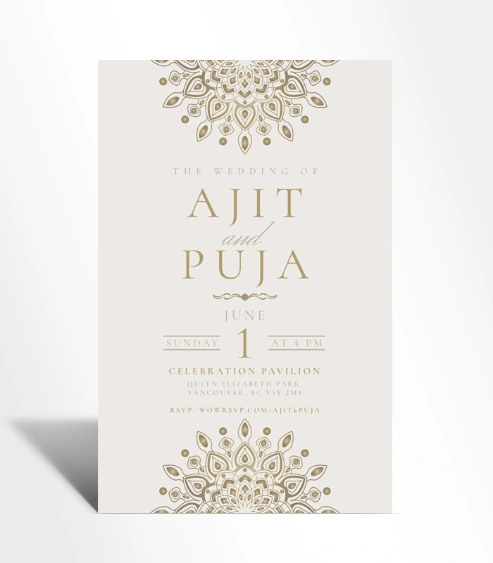 921 Timeless Gold Floral Wedding Invitation - Image 1